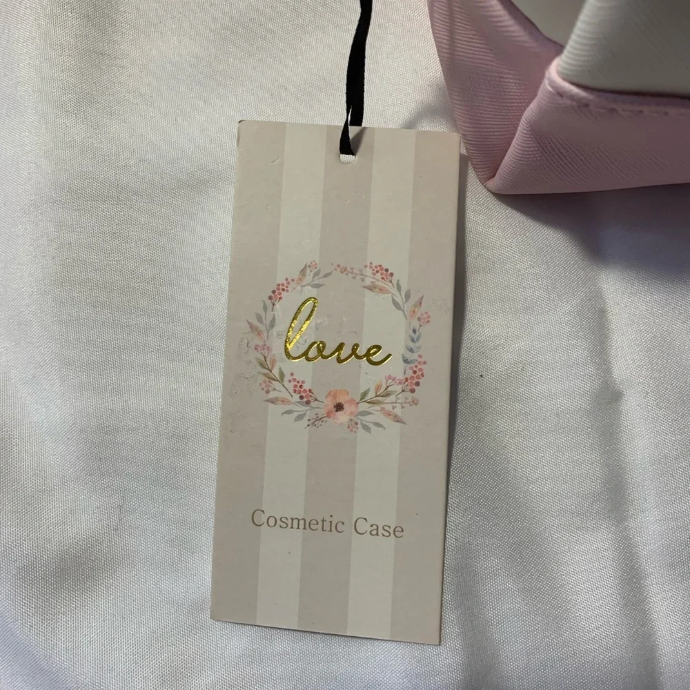 NWT Pink & White “LOVE” Cosmetic Case